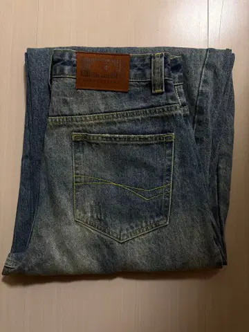 지저인 ONLINE 데미지 가공 블루 데님 팬츠