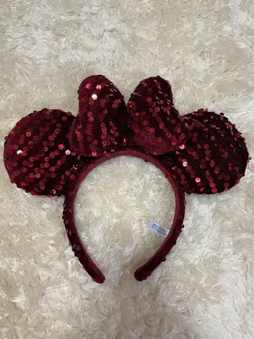 디즈니 빨간색 스팽글 미니 머리띠 크리스마스 정가 3300엔