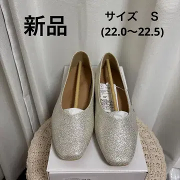 GLOBAL WORK 실버 플랫슈즈 S