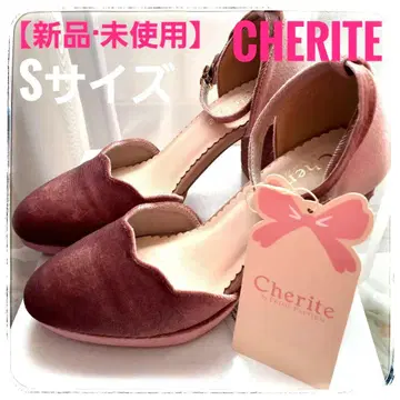 [ 미사용 새상품 택 포함 ] Cherite 꽃 자수 힐 S 사이즈 핑크