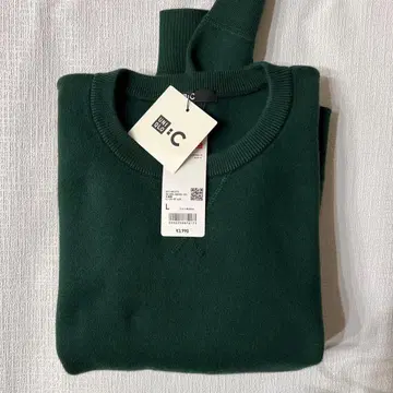 UNIQLO 스무스 코튼 크루넥 스웨터 Green L