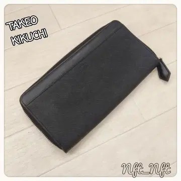TAKEO KIKUCHI 블랙 지퍼 장지갑