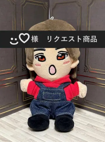 요청 상품 빨간색 후드티 + 네이비 컬러 오버롤 하피누이 치비누이