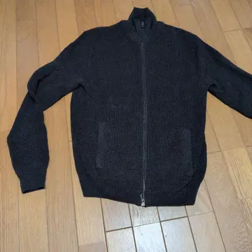 랄프 로렌 다크 그레이 리브 지퍼 스웨터