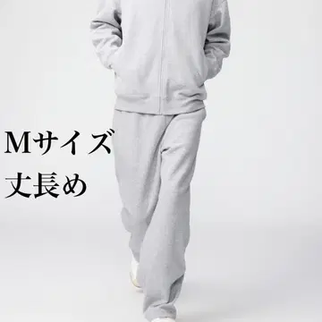 새상품 유니클로C 맨투맨 와이드 팬츠 긴 길이 사이즈 M 그레이