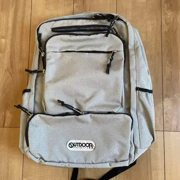OUTDOOR 다기능 포켓 부착 백팩 그레이