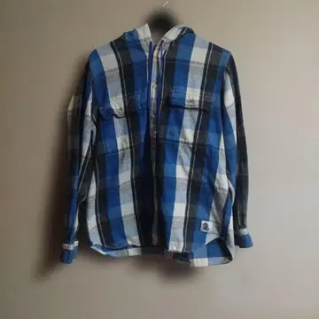 PHEONOMENON 파랑 검정 체크 플란넬 셔츠 M 사이즈
