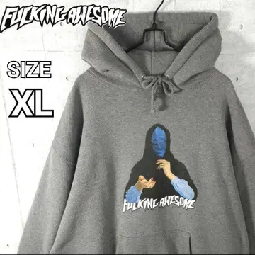 [퍼킹 어썸] 마스크 프린트 맨투맨 후드티 그레이 3XL 상당