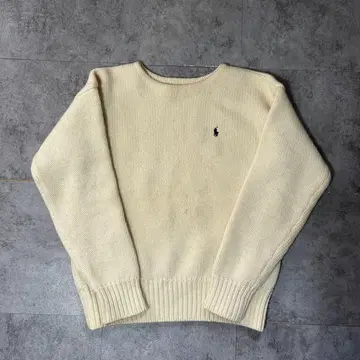 랄프 로렌 니트 화이트 자수 원 포인트 구제 의류