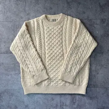 엘엘빈 피셔맨 니트 화이트 구제 의류 빈티지