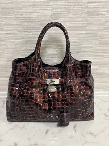 컨디션 최상 CO C COF I ORE 다크 브라운 크로커다일풍 에나멜