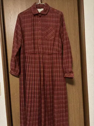 체크 원피스 빨간색