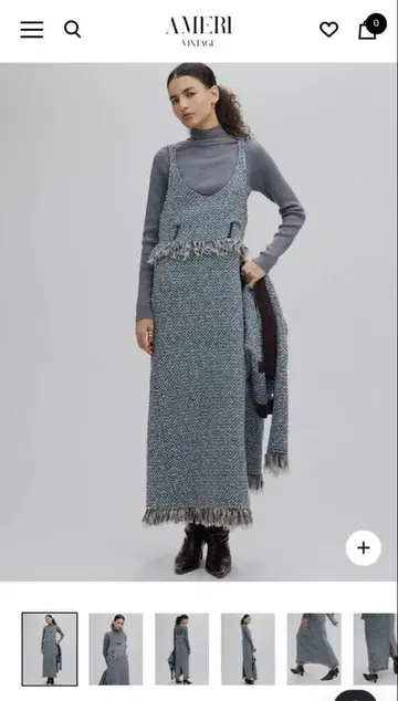 UND TWEED JUMPER SKIRT KNIT DRESS 블루