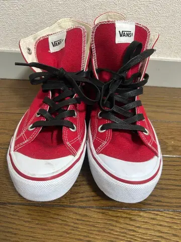 VANS 레드 하이컷 스니커즈 US 6.5