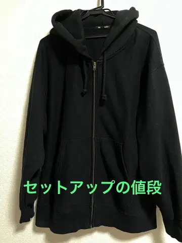 GU XL 블랙 후드티 팬츠 M