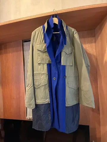 sacai 밀리터리 자켓 카키 x 네이비 x 블루