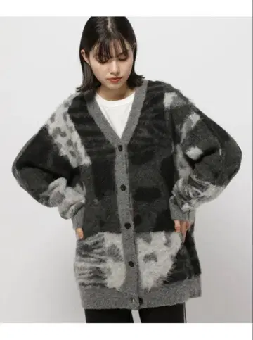 니코앤드 레오파드 플라워 MIX 가디건 그레이