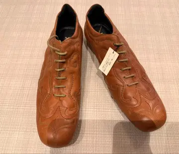 장 폴 고티에 드레스 슈즈 남성용 택 포함 브라운 가죽 자수