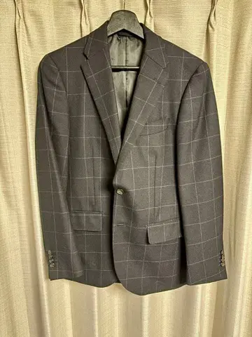 MERINOS D'ARLES 네이비 체크 테일러드 자켓