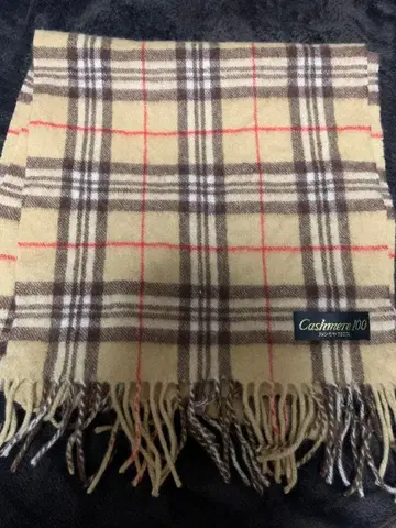 캐시미어 100% 체크 무늬 머플러