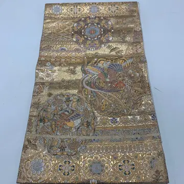 B96 순수 실크 900본 금식중직 금실 봉황 육통 후쿠로 오비