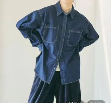 스튜디오 클립 데님 셔츠 BIG 사이즈 인디고
