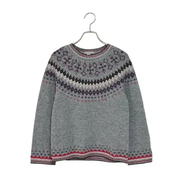 HUMAN WOMAN 휴먼 우먼 (M) 알파카 혼방 노르딕 무늬 니트