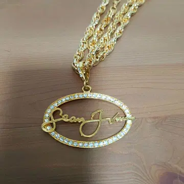 새상품 SeanJohn 목걸이 큐빅 골드 Bboy 90s