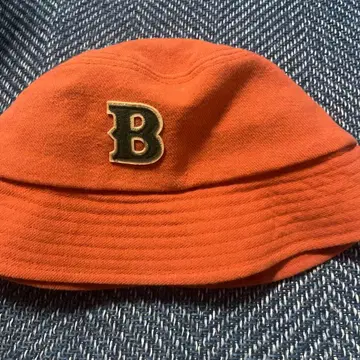 오렌지 버킷햇 B 자수