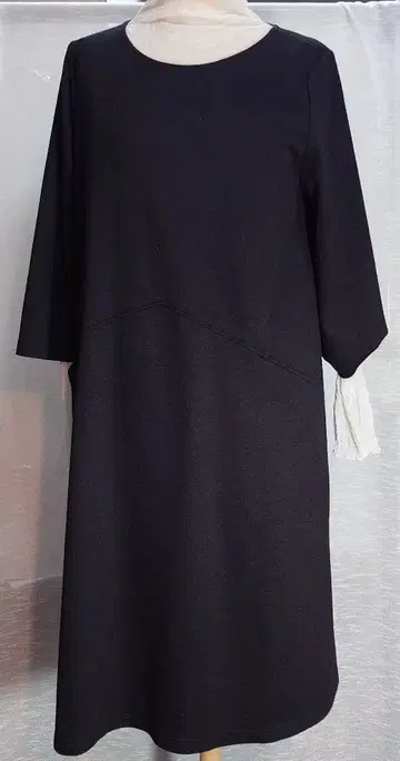 블랙 원피스 3/4 소매 A라인