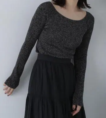 NATURAL BEAUTY BASIC 라메 리브 보트넥 니트