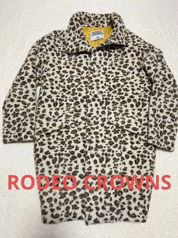 RODEO CROWNS 레오파드 무늬 롱 코트 플리스