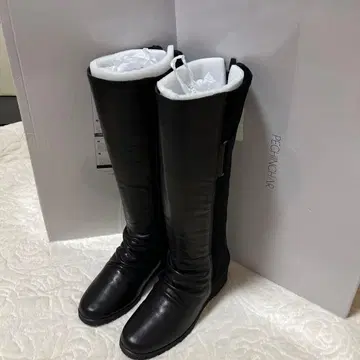 블랙 가죽 스웨이드 롱 부츠 야마다야