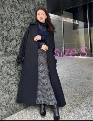 anuans 트위드 타이트 스커트 온라인 한정판 네이비