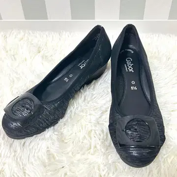 가볼 버클 컴포트 슈즈 블랙 25.5cm 웨지솔