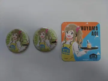 유루캠 콜라보 카페 캔뱃지 2개 코스터 1장 이누야마 아오이