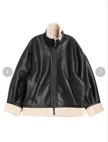 EVRIS 오버 사이즈 보아 블루종 블랙