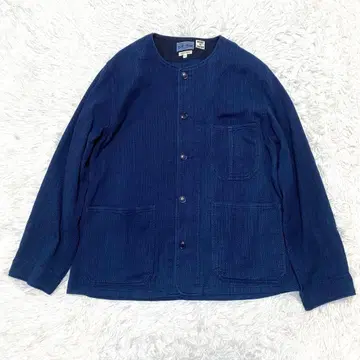 BLUE BLUE JAPAN 네이비 나염 노카라 사시코 커버올 사이즈 2