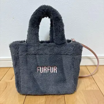 FURFUR 그레이 퍼 핸드백