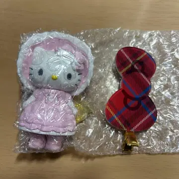 헬로키티전 시크릿 마스코트 참 프릴 리본 앞머리 집게핀