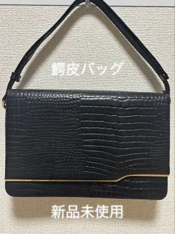 [ 미사용 새상품 ] 크로커다일 핸드백 블랙