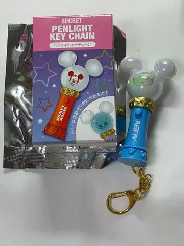 디즈니 스토어 시크릿 키체인 응원봉 파랑 리틀 그린맨