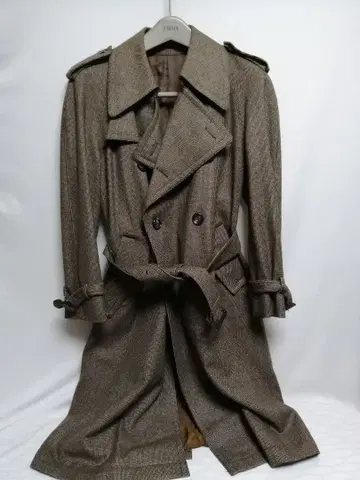 아이젠버그/Eisenberg 울 체크 트렌치코트/L