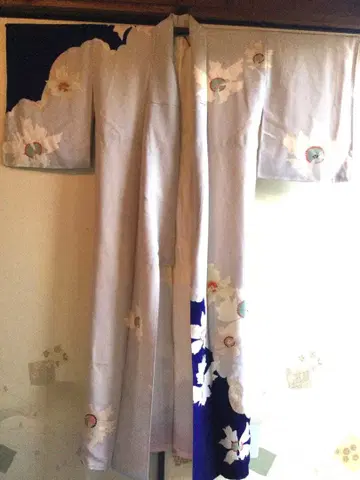 꽃무늬 그레이 & 네이비 호몬기 앤티크