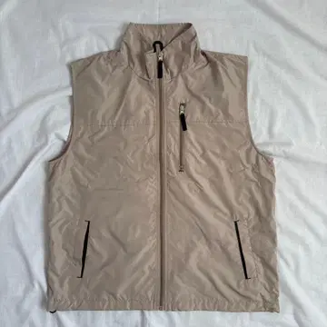 베이지 경량 나일론 베스트 드로 코드 부착 뒷면 메쉬 XL 빅 사이즈