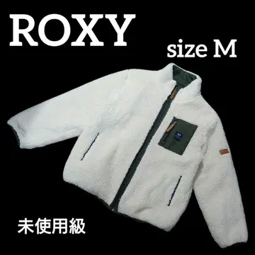 미사용급 ROXY 록시 리버서블 보아 블루종 M 카키 화이트