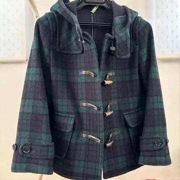 숏 더플 코트 블랙워치