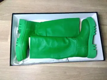 그린 녹색 옐로우 그린 yoox 합성 피혁 롱 부츠