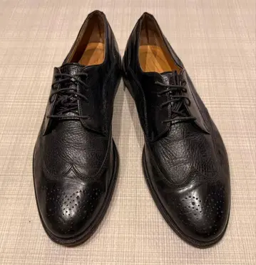 JOHNSON&MURPHY 블랙 가죽 드레스 신발 윙팁