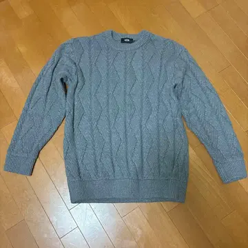 AZUL by moussy 다이애그널 니트 그레이